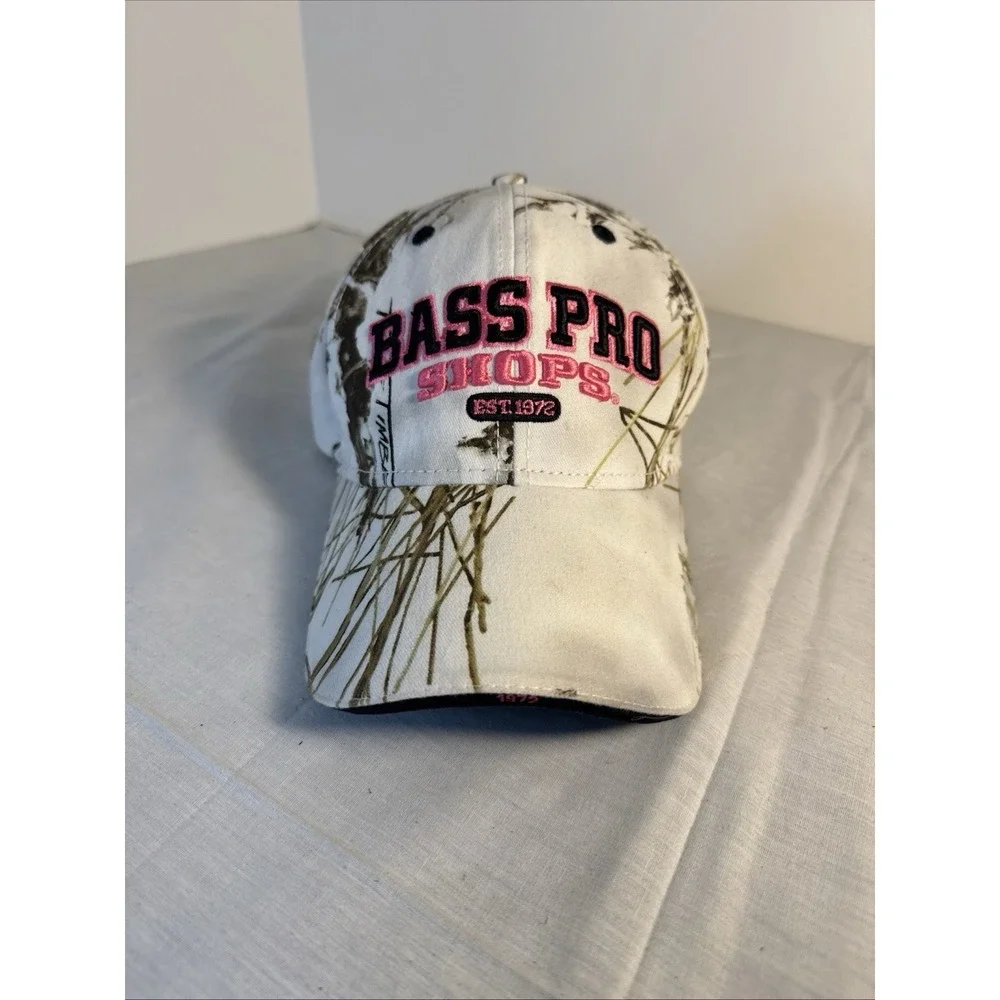 Bass Pro Shops White Pink Camo Women's Adjustable Hat Cap